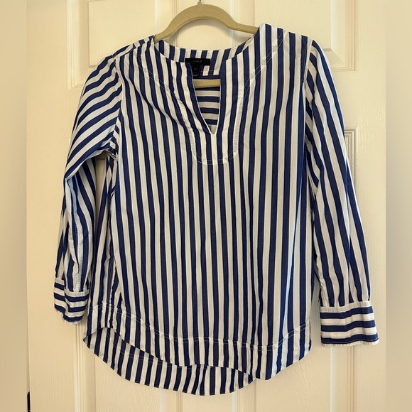 J. Crew Blue and White Striped Tunic - Picture 1 of 4